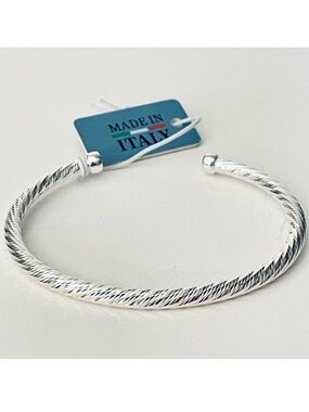 NWT Mia Fiore Made in Italy .925 Sterling Silver Plated Bronze Bangle Bracelet!!